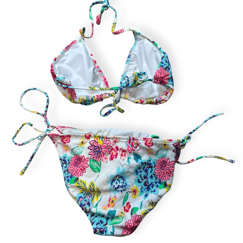 VENUS Women’s White Tropical Print Bikini Top and Bottom Size 12 - Image 2 of 4