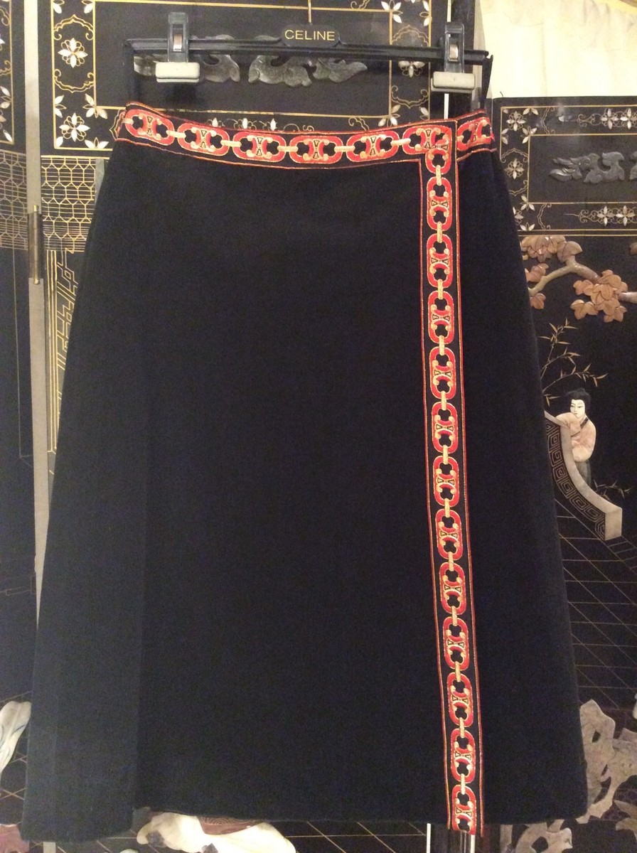 Authentic Celine Paris Vintage Logo Skirt Rare & Beautiful!!! | eBay