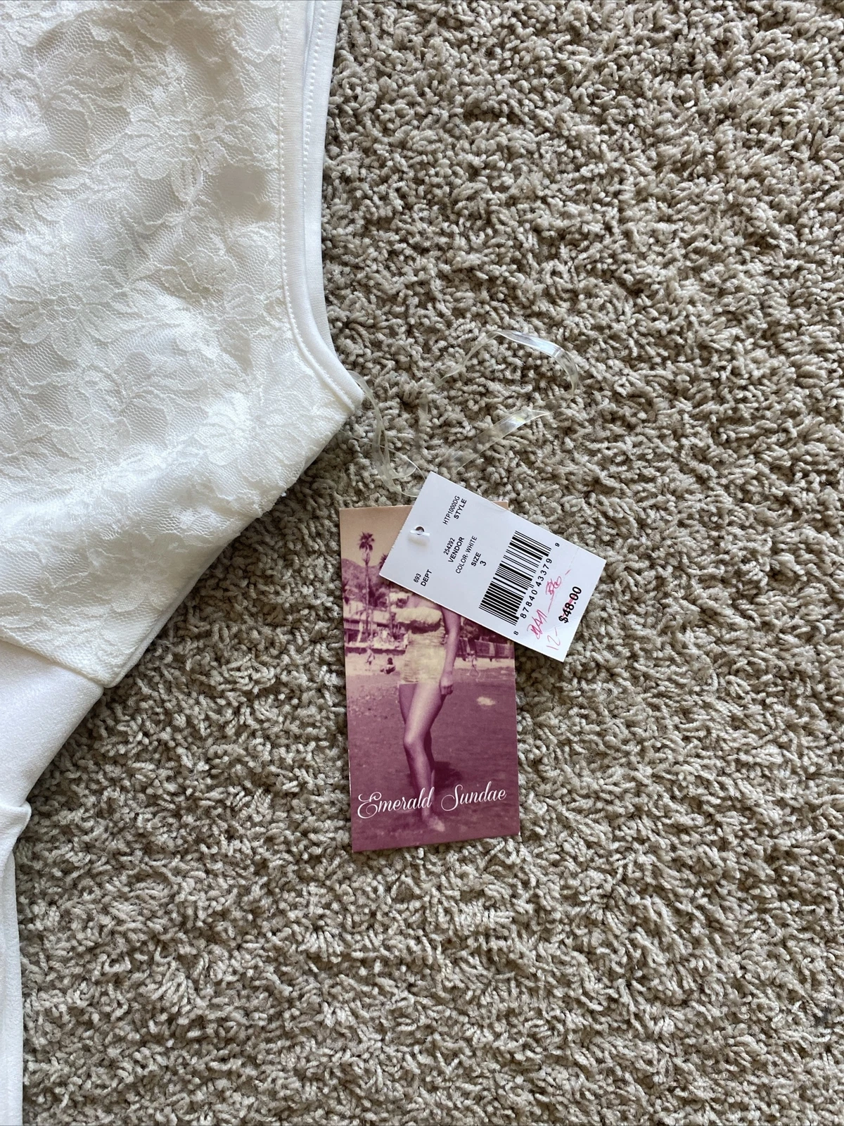 OFF WHITE Abito Junior Smerald Sundae bianco sporco taglia 3 nuovo con etichette