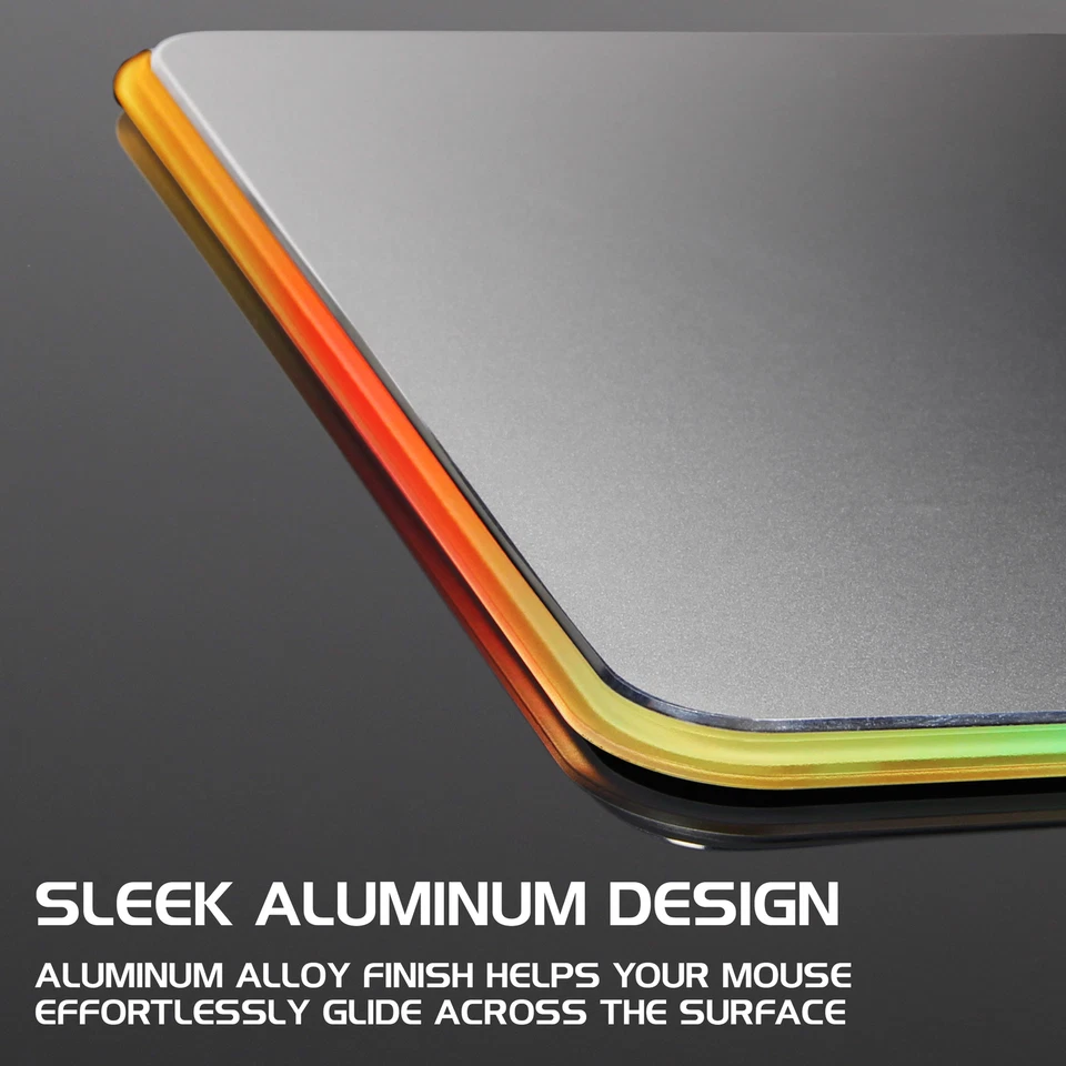 ENHANCE Aluminum LED Mouse Pad with Rainbow Illumination - Metal Alloy Finish - Image 4 of 4