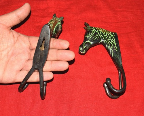 Brass Pony Hook Set Of 02 Pieces 2 In 1 Royal Horse Head Style Wall hook EK462 - Picture 10 of 10