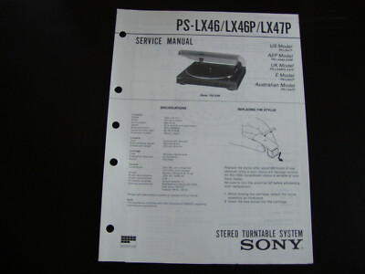 Original Service Manual Schaltplan Sony PS-LX46 LX46P LX47P