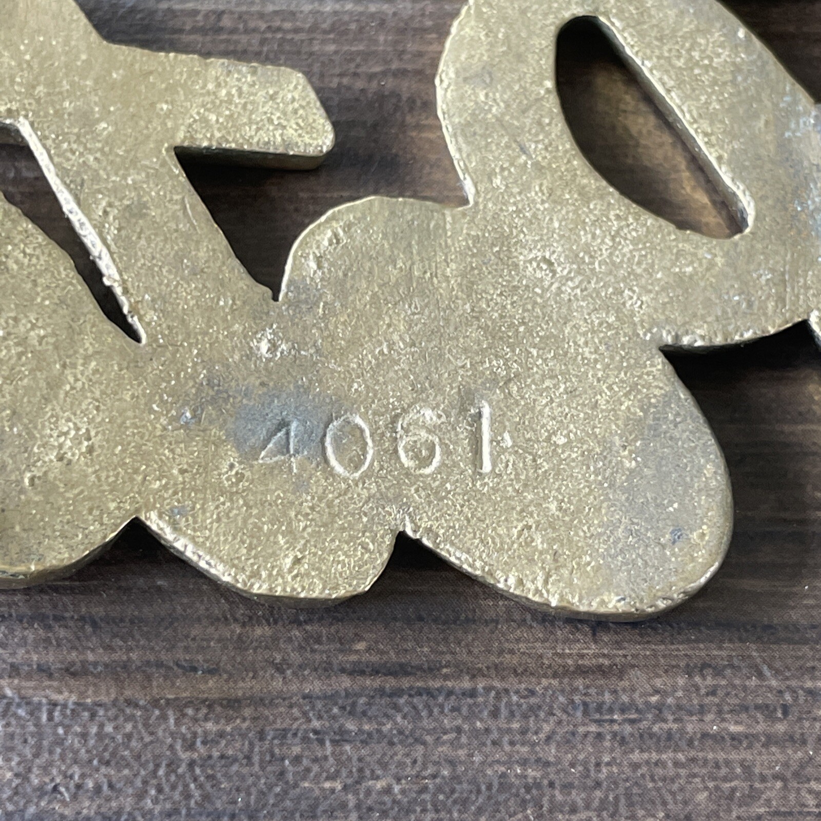 Brass Belt Buckle Pete Cursive   solid brass Belt… - image 3