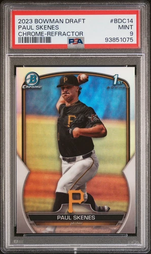 PSA 9 2023 Bowman Draft PAUL SKENES Chrome Refractor #BDC-14 Pittsburgh Pirates