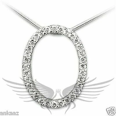 CHANEL Brillante Zircone Cubico Grado AAA CZ Rodio Pl Ciondolo Lettera Iniziale (O) 21614