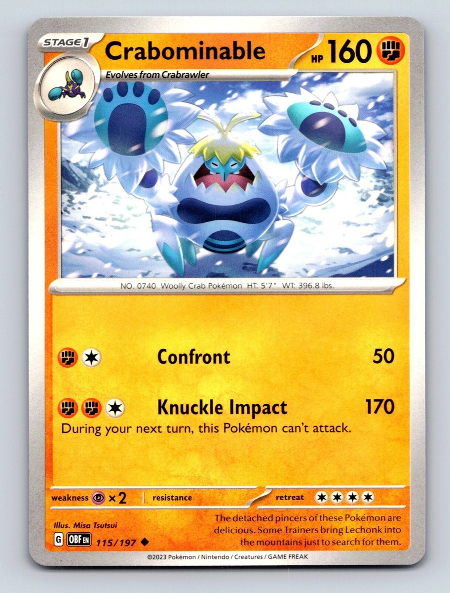 Crabominable HP 160 Confront Knuckle Impact Rarity Orange Pokémon
