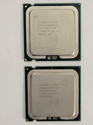  Lot of 2 Intel Core 2 Duo E7500 SLGTE 2.93GHz/3M/1.066/06 Dual-Core CPU 