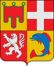Naklejka Owernia-Rodan-Alpy herb naklejka kontur
