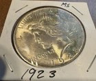 1923 PEACE SILVER DOLLAR GREAT!