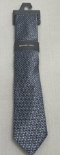 MICHAEL KORS Silk Dark Navy Gray Tie New
