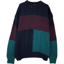 Vintage 90'S Eddie Bauer cable knit and ribbed cotton sweater with black tag...