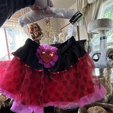 Love Bug Girls Red Heart Sequin Tutu Skirt Size M Polyester costume 4 