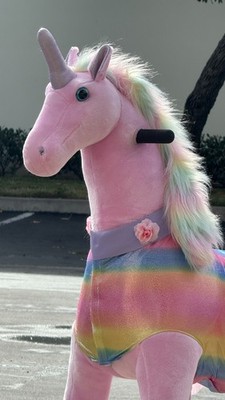 MEDALLION - Ride On Rocking Walking Horse Pony For Kid 5 to 12 Years Old RAINBOW