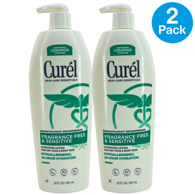 Curél Fragrance Free & Sensitive Skin Hydrating Lotion 20 oz 2 Pack New