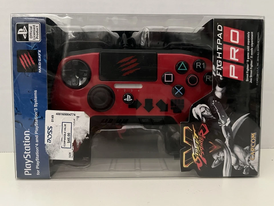 Mad Catz Playstation Street Fighter V Fight Pad PRO PS3 PS4 Controller Red NEW - Image 2 of 4