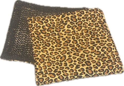 Reversible Cheetah/Brown Microwavable Soup Bowl Cozy /Pot Holder/ Jar Opener Set - Picture 5 of 9
