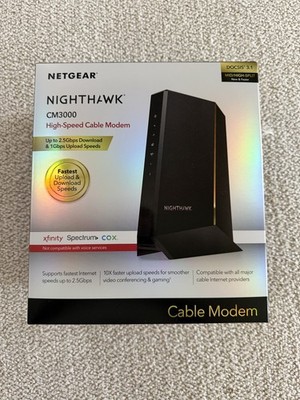NETGEAR Nighthawk CM3000 DOCSIS 3.1 2.5Gbps Cable Modem
