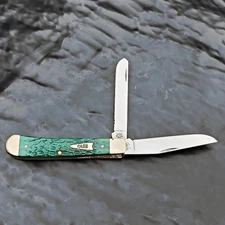 Case XX USA 6254 SS Trapper Knife Jade Bone 2-Blade Folding Pocket Used Vtg