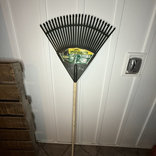 Vintage Ames Green Sweeper Lawn Rake – 24” WideSweep – 63” Long – Made in USA