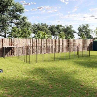 Hundezwinger Stahl Hundehütte Hundekäfig Hundehaus mehrere Auswahl vidaXL