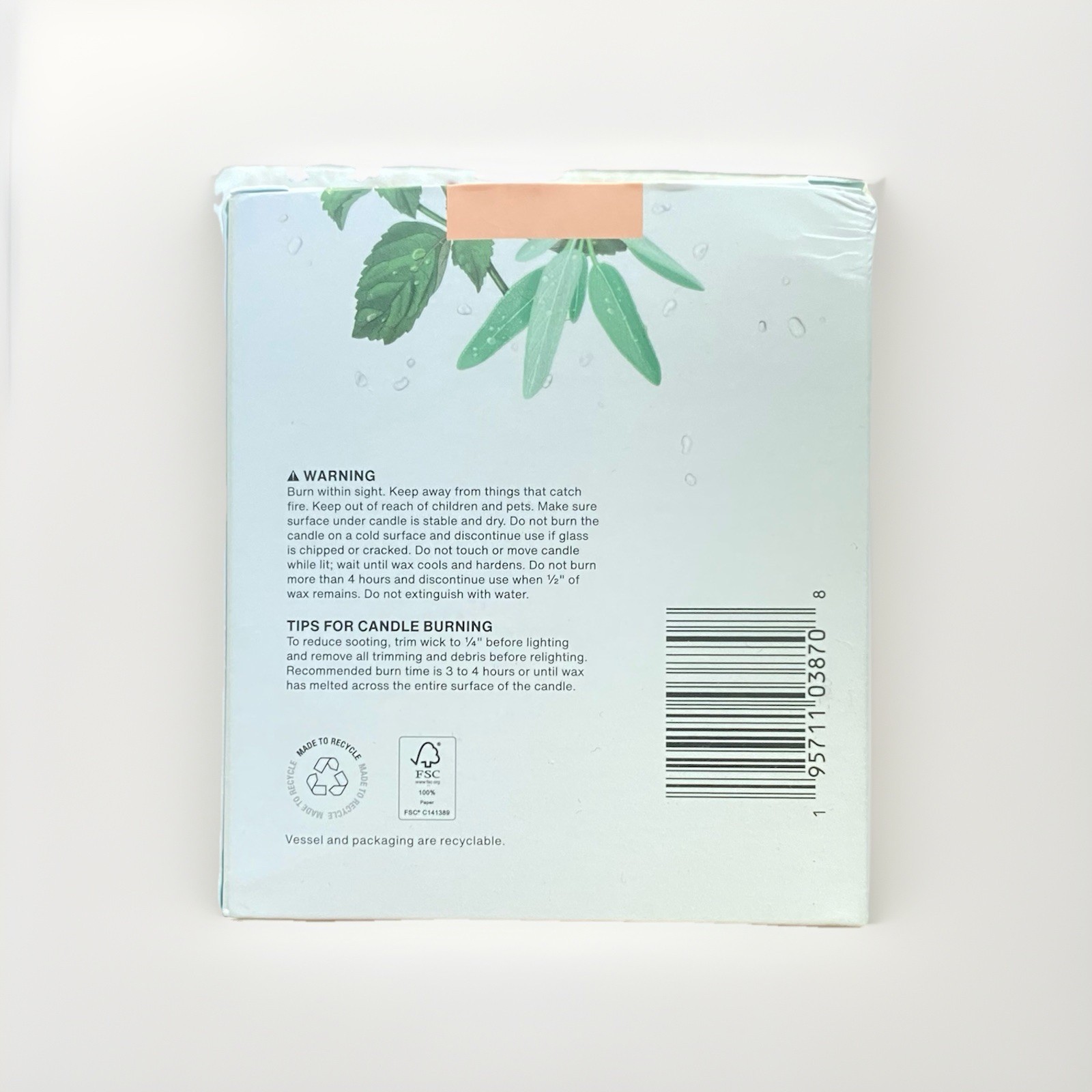 Sprig by Kohler Focus Aromatherapy Candle with Sage & Patchouli - 8 oz NEW