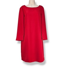 H Halston Crimson Red Sheath Slit Sleeve Dress Size 8 Holiday Cocktail Wedding
