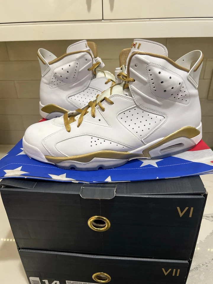 Talla 14 - Air Jordan 7/6 Retro Golden Moments Pack VNDS 100% Auténtico Foto 2 de 4