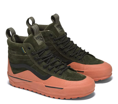 Men's Vans Sk8-Hi Dip MTE-2 Sneaker Boots Olive Green Suede Size 10