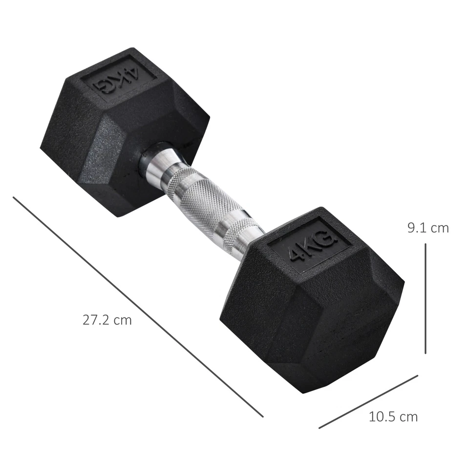 HOMCOM Hexagonal Dumbbells Kit Weight Lifting Exercise for Home Fitness 2x4kg, photo 3 of 5