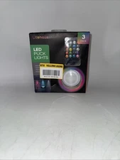 (3-Pk) Litehaus Battery Operated LED RGB Puck Lights LH-ML003-999
