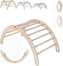 Wooden 2-in-1 toddler climbing frame and rocker – indoor/outdoor play gym