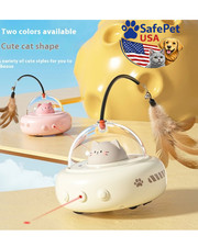 Smart Automatic UFO Cat Toy - Interactive Electric Feather Teaser Stick - USB Re