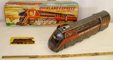 MODERN TOYS OVERLAND EXPRESS LOCOMOTIVE TIN BATTERY TOY JAPAN BOXED