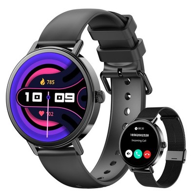 Smartwatch Herren Damen mit Telefonfunktion Fitnessuhr für Android & iOS-Schwarz