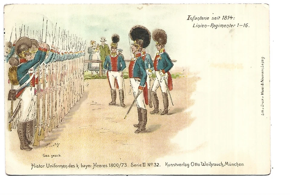 ALLEMAGNE HISTOR UNIFORMEN DES BAYER HEERES 1800/73 INFANTERIE SEIT 1814 - Photo 1/1