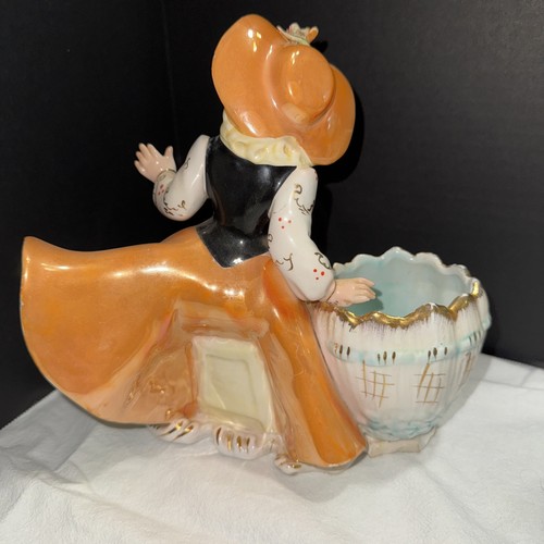 ESTATUA G.GUARDI ITALIA NARANJA CAPODEMONTE NIÑA NARANJA MACETA FIGURA - Imagen 4 de 14