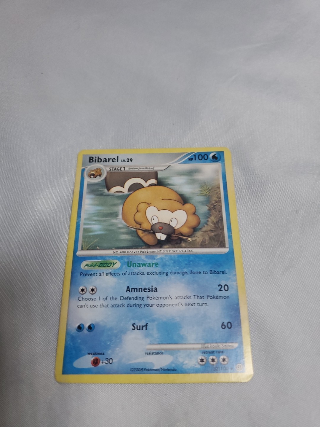 Pokemon BIBAREL  32/100 Reverse Holo (2008 Stormfront) NM