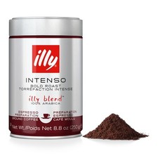 Illy Intenso Ground Espresso Coffee, Bold Roast, Intense, Robust 8.8 Ounce