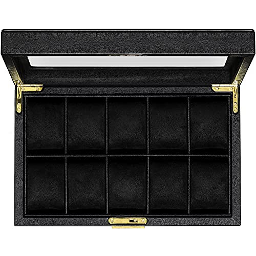 ROTHWELL 10 Slot Leather Watch Box Luxury Watch Case Display