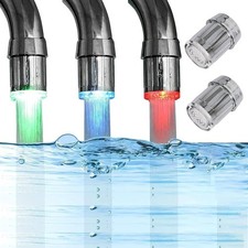 2 Packs 3-Color LED Water Faucet Temperature Sensitive Gradient Light Water