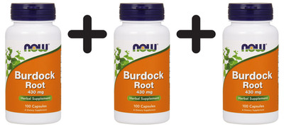 3 x NOW Foods Burdock Root, 430mg - 100 capsules (103,30 EUR/kg)