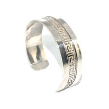 Bracciale Cuff In Argento Solido 925 Da Donna Con Design A Chiave Greca