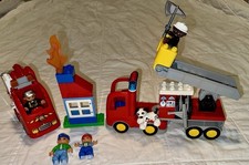 LEGO Duplo Fire Truck with Light  Siren Piece and Figures Mixed Lot