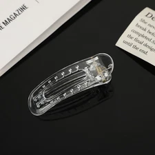 10 pcs Clear Duckbill Hair Clips - 60mm Hollow Oval Alligator Clamps for Bangs