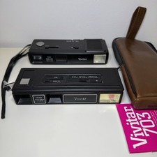 Lot of 2 Vintage Vivitar Cameras TELE 703 TELE 815 Case Manual