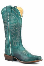 Women's Roper Turquoise Skye Leather Boots Handcrafted Turquoise