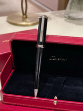 Cartier Black Silver Metal Ballpoint Pen Luxu...