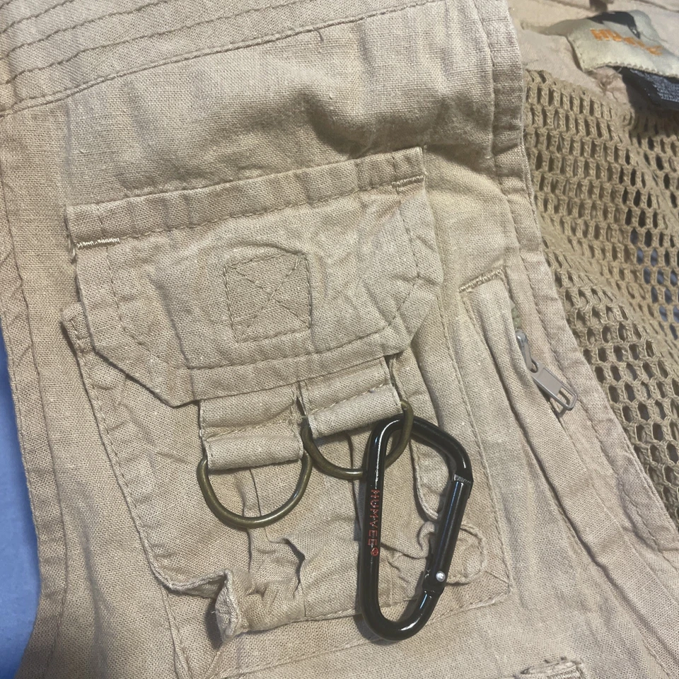 Humvee Safari Vest Mens Med Khaki Tan Multi Pocket Utility Photography Outdoor - Image 4 of 4