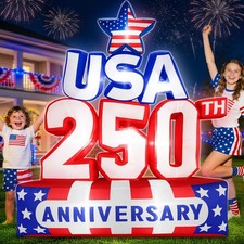 4th of July Inflatable Patriotic 250th Anniversary LED Blow Up Yard Decor