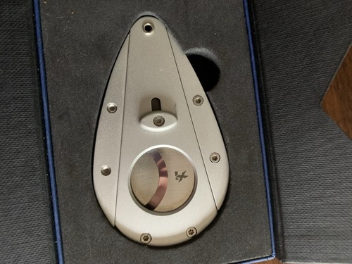 XI KAR 100 Titanium Cigar Cutter Used In Original Box Premium Locking Blade